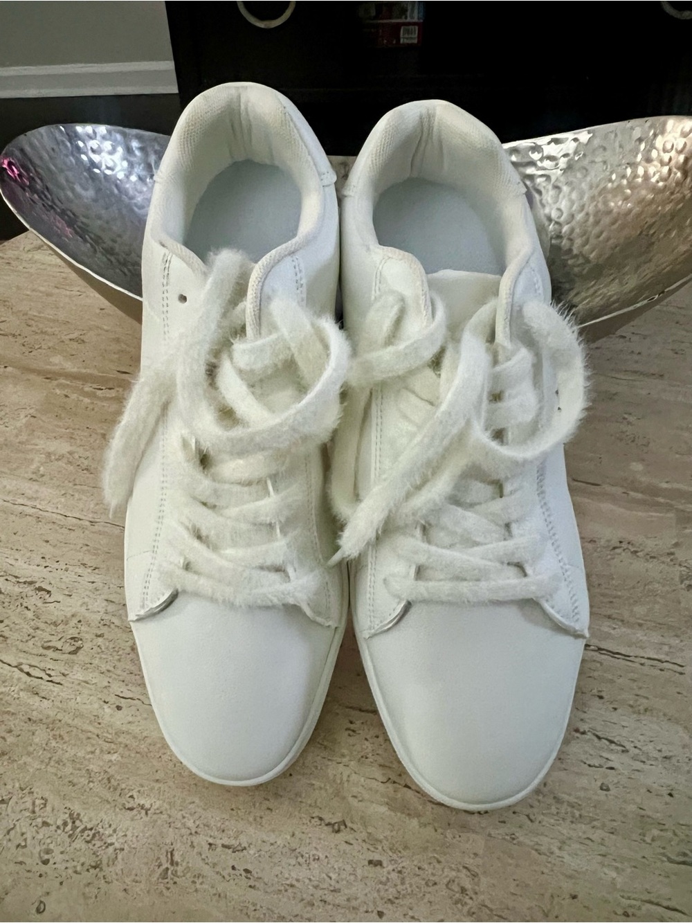 Samsung Women's White Sneakers with Plush Laces